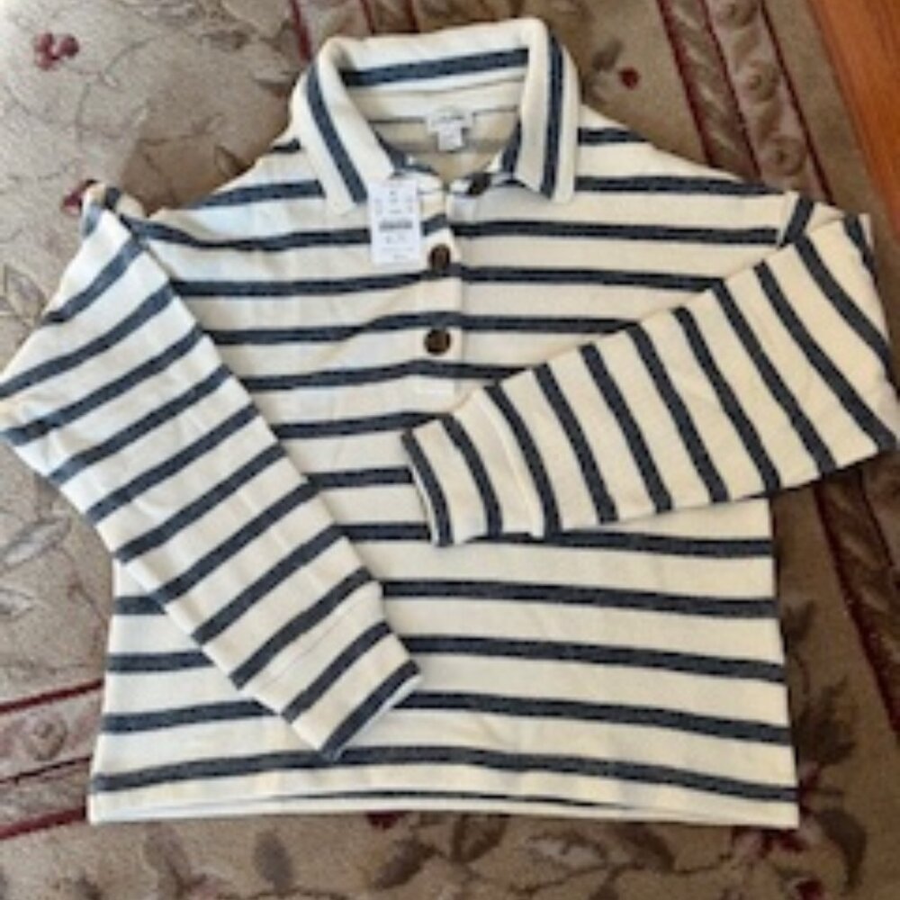 NWT J.Crew Factory super soft collared top XXS